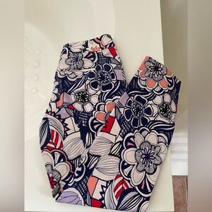 Express Navy and coral pants